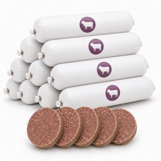 Hundewurst Lamm - Hundefutter aus 95% Lammfleisch - 8 kg Sparpackung