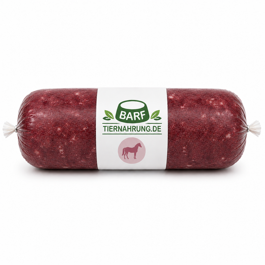 BARF Pferd Muskelfleisch - 100% reines Pferdefleisch- gewolftes Tiefkühl-Hundefutter