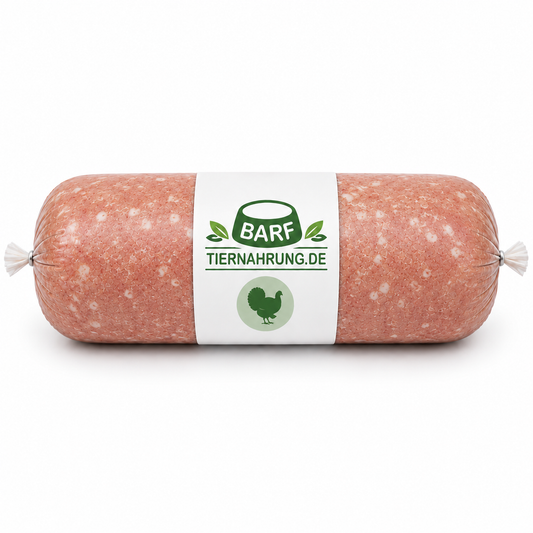 BARF Putenfleisch mit Knochenanteil für starke Knochen und gesunde Zähne - gewolftes Tiefkühl-Hundefutter