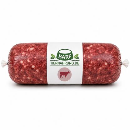 BARF Rind Menü - Rindfleisch mit Gemüse-Obst-Mix - gewolftes Tiefkühl-Hundefutter