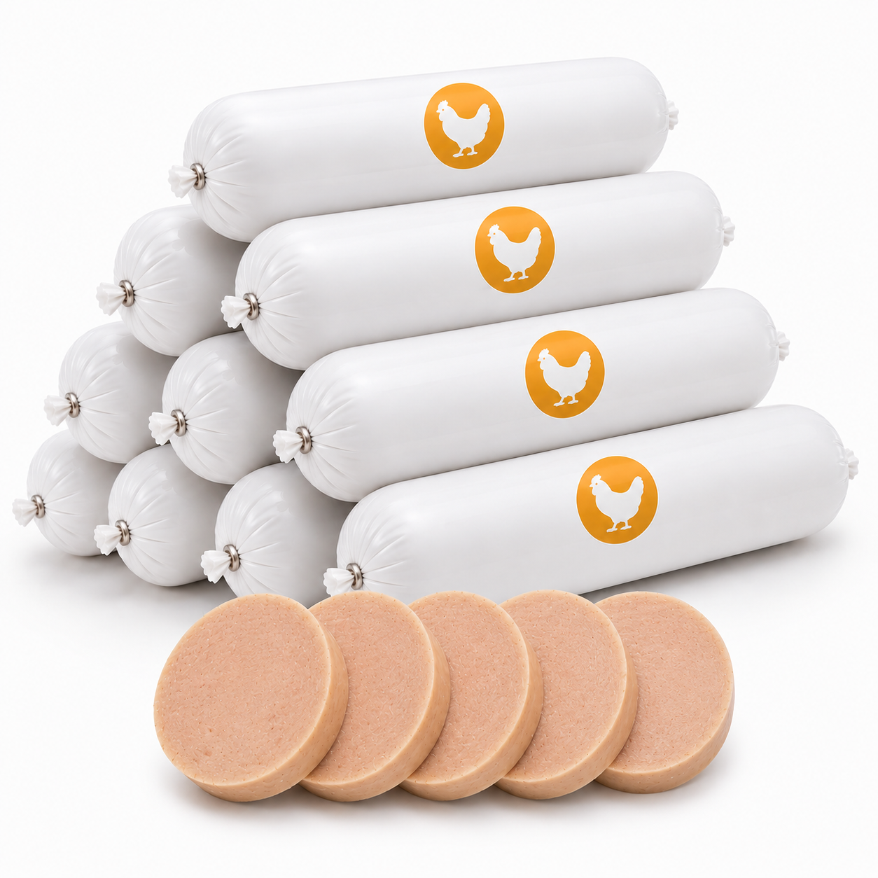 Hundewurst Huhn - Hundefutter aus 95% Hühnerfleisch - 8 kg Sparpackung